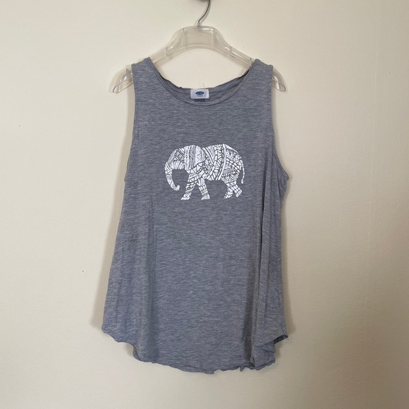 Old Navy Womens Gray Elephant Graphic 